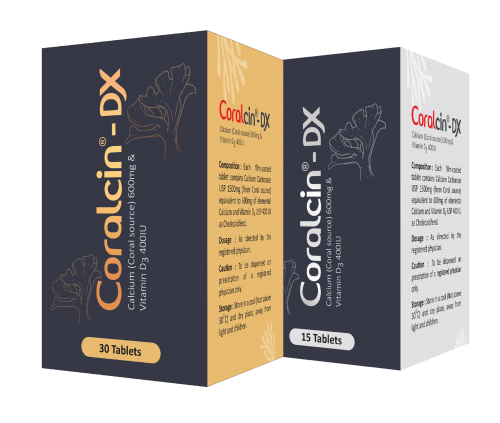 Tablet Coralcin-Dx 600mg+400iu (30 tab)