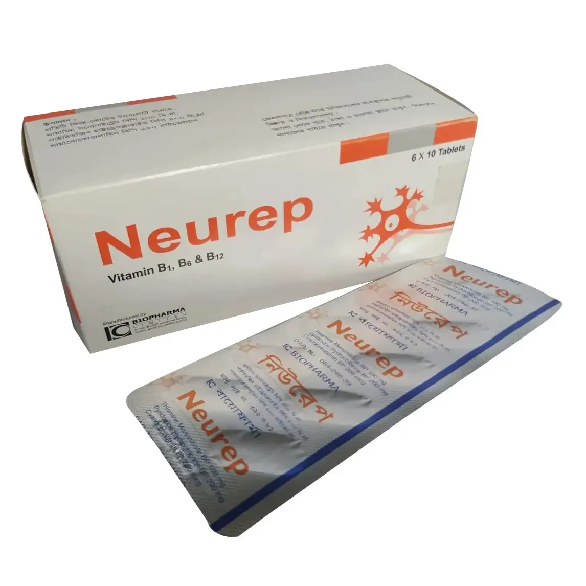 Tablet Neurep 100 mg+200 mg+200 mcg (60pcs)