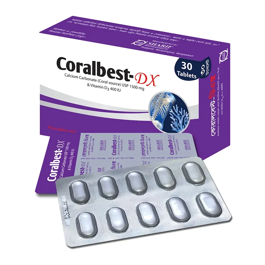 Tablet Coralbest-DX 600mg+400iu (30pcs)