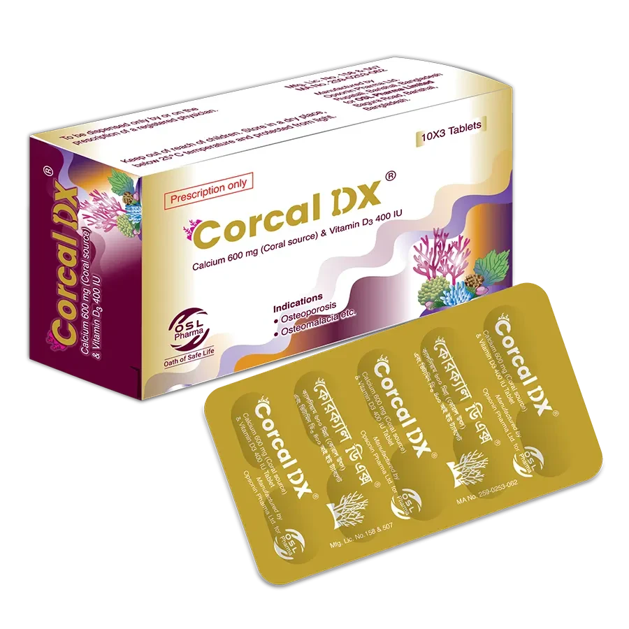 Tablet Corcal DX 600mg+400iu (30pcs)