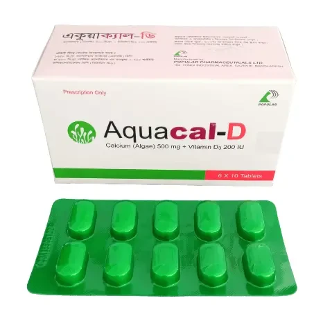 Tablet Aquacal-D 500mg+200iu (60pcs)