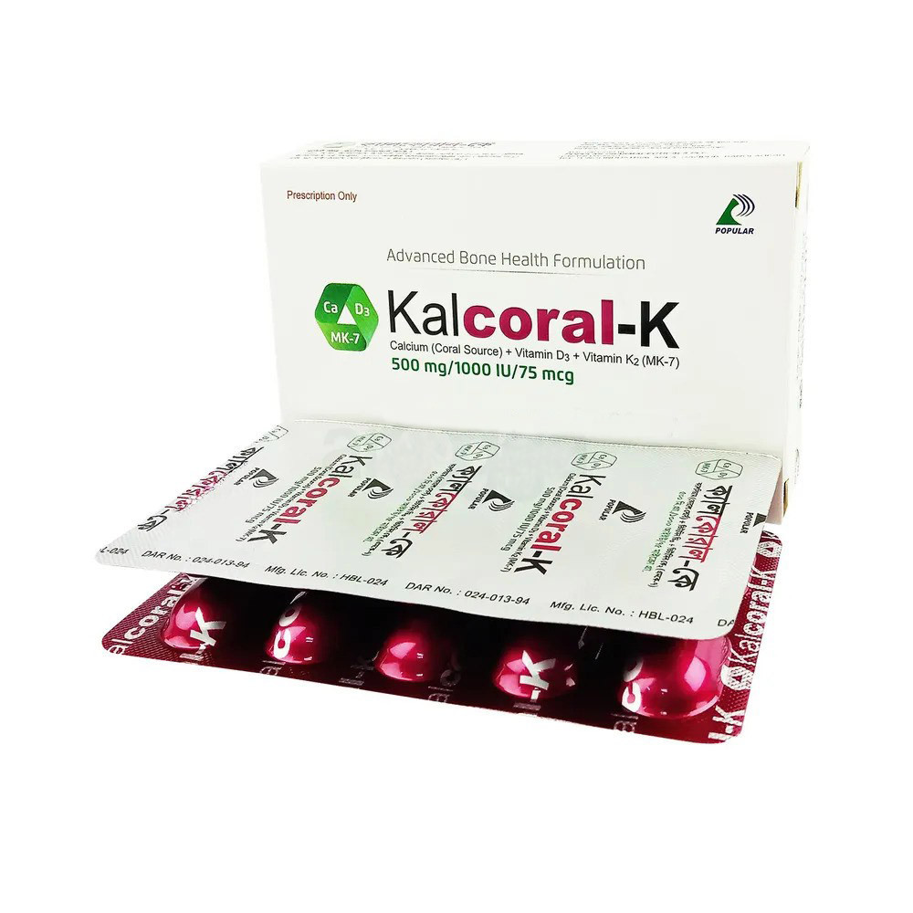 Tablet Kalcoral K 75mcg+500mg+1000iu (30pcs)