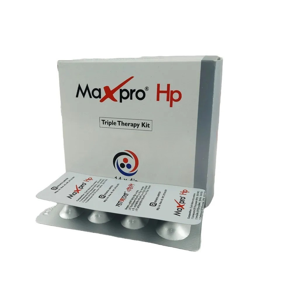Tablet Maxpro HP 20mg+1000mg+500mg (14's pack)