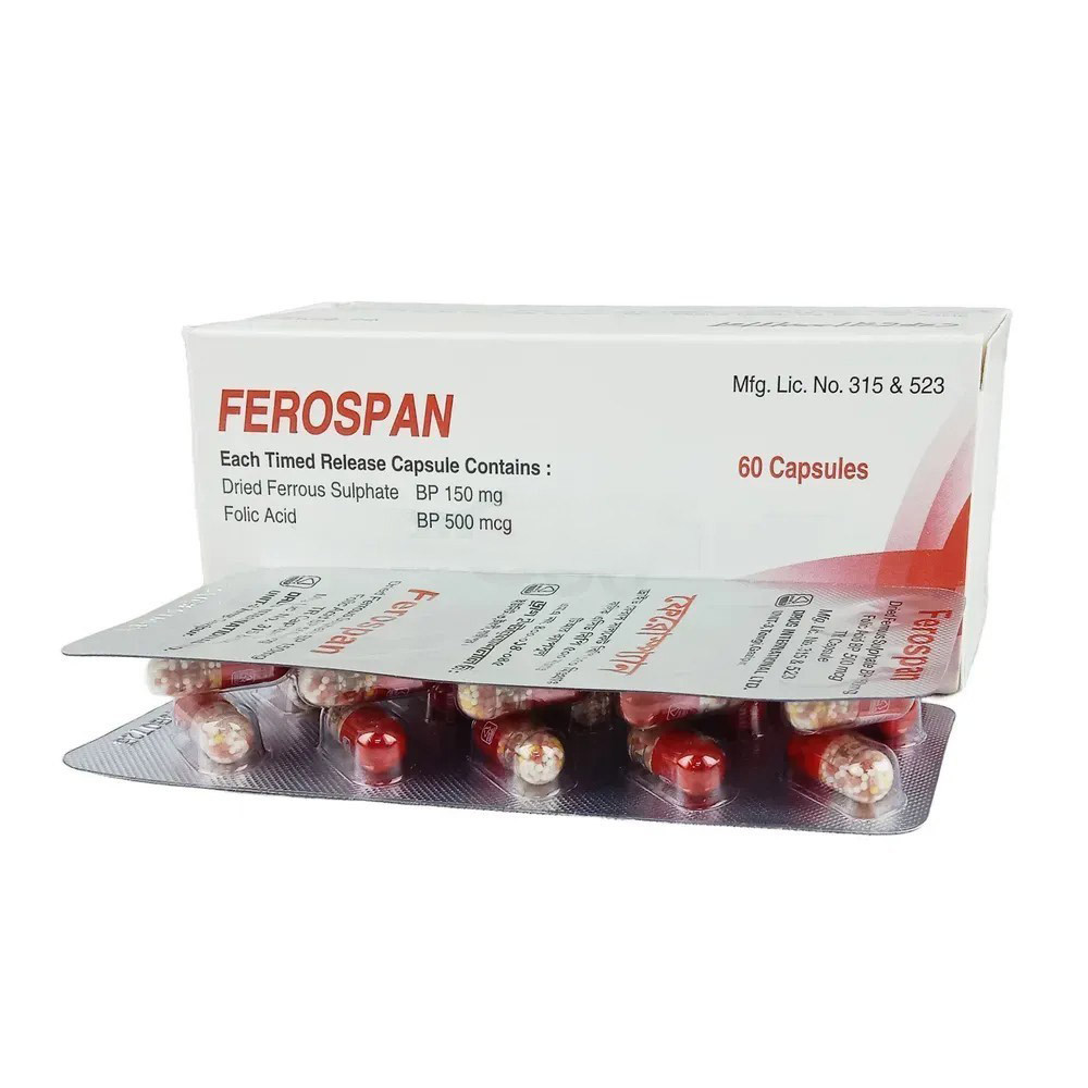 Capsule Ferospan 150mg+0.5mg (60pcs)