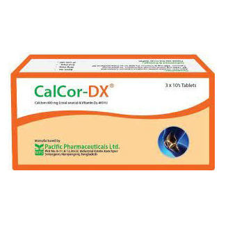 Tablet Calcor-DX 600mg+400iu (30pcs)