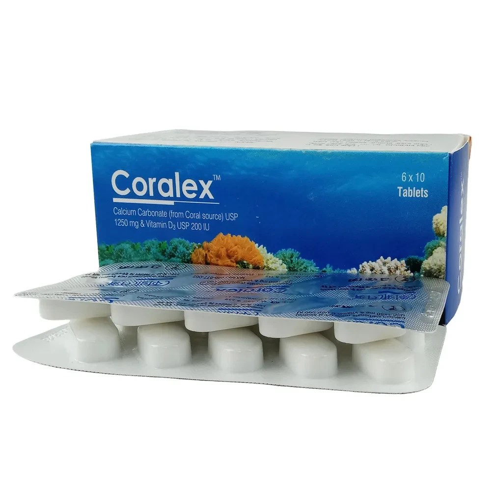 Tablet Coralex D 500mg+200iu  ( 60 pcs )