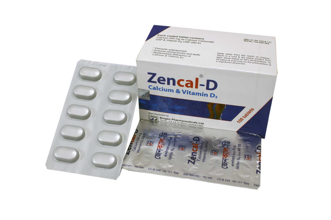 Tablet Zencal-D 500mg+200iu (100pcs)