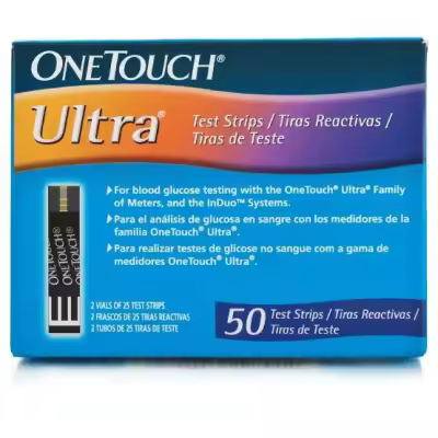 One Touch Ultra Strips  (50 Strips) Blood Glucose Test Strips