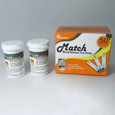 Match Blood Glucose Test Strips. (25 pcs Strips)